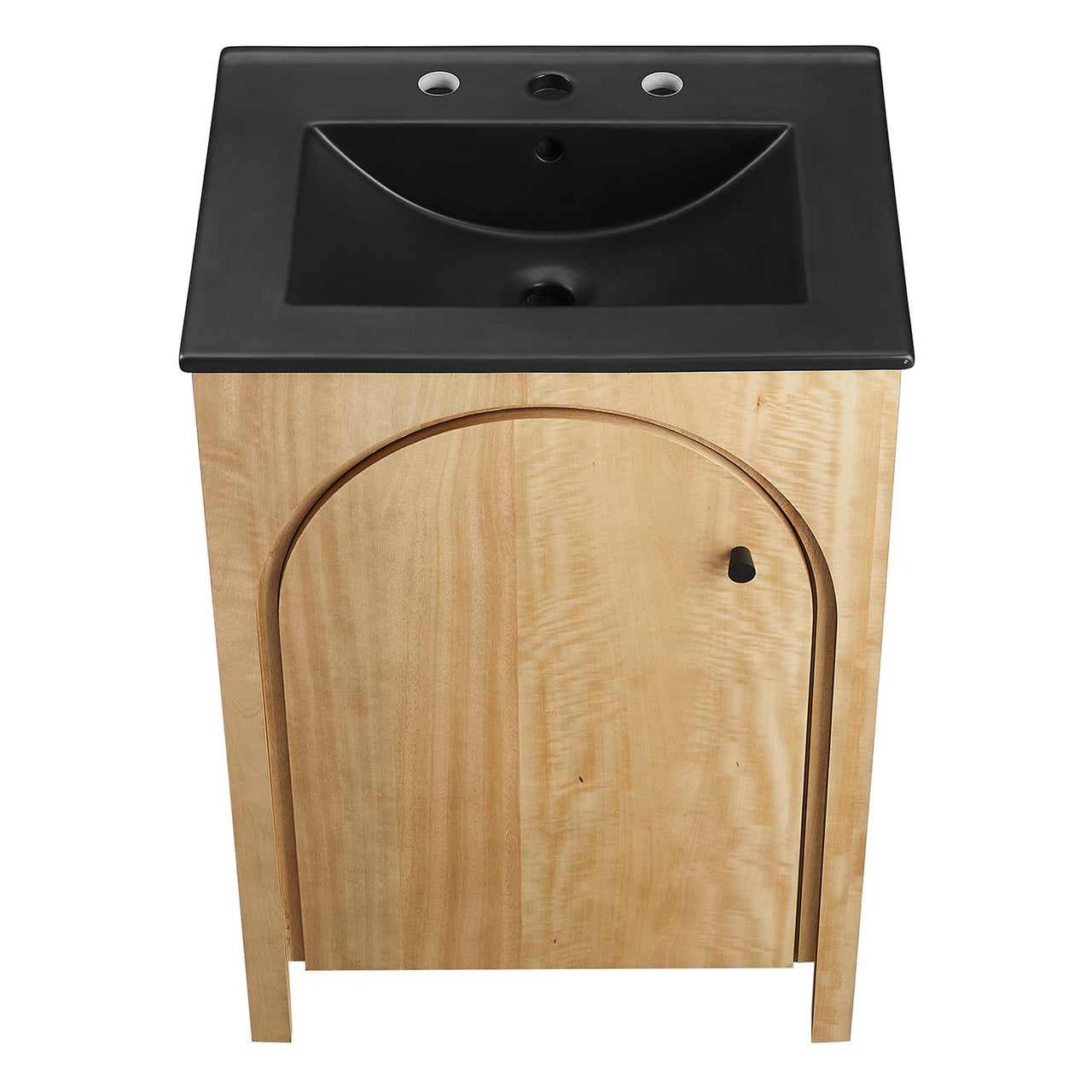 Revina Arched Vanity Unit, Small, Oak & Black