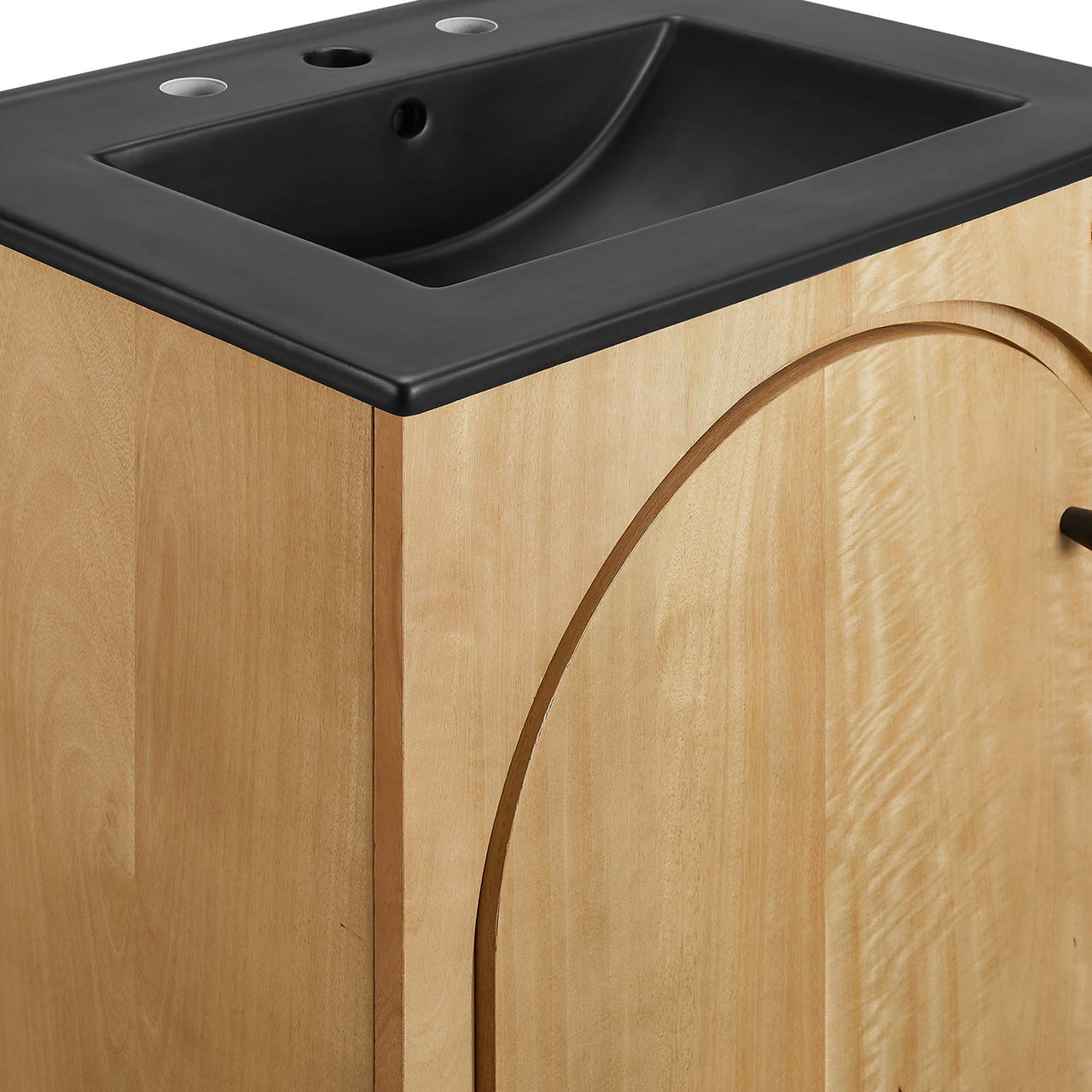 Revina Arched Vanity Unit, Small, Oak & Black