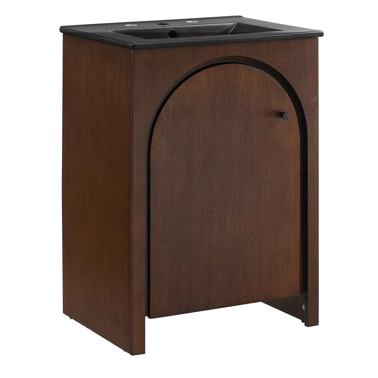 Revina Arched Vanity Unit, Small, Walnut & Black