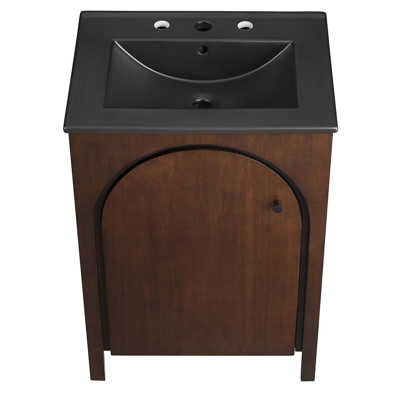 Revina Arched Vanity Unit, Small, Walnut & Black