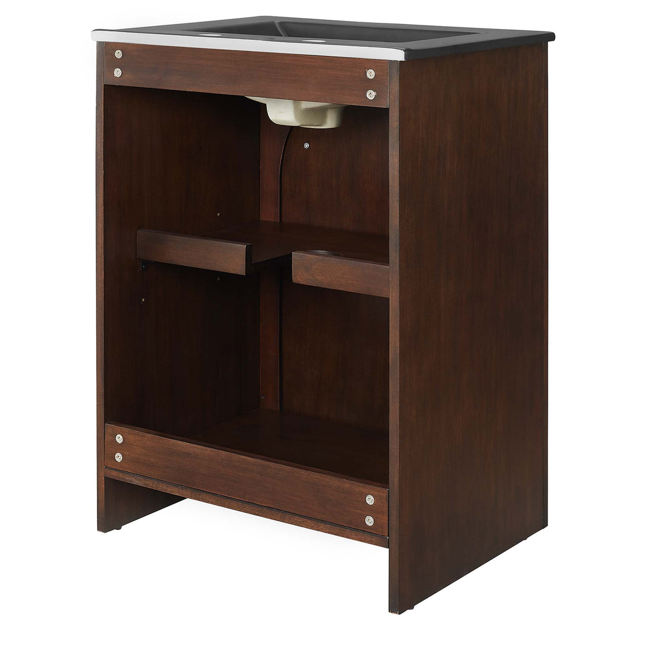 Revina Arched Vanity Unit, Small, Walnut & Black