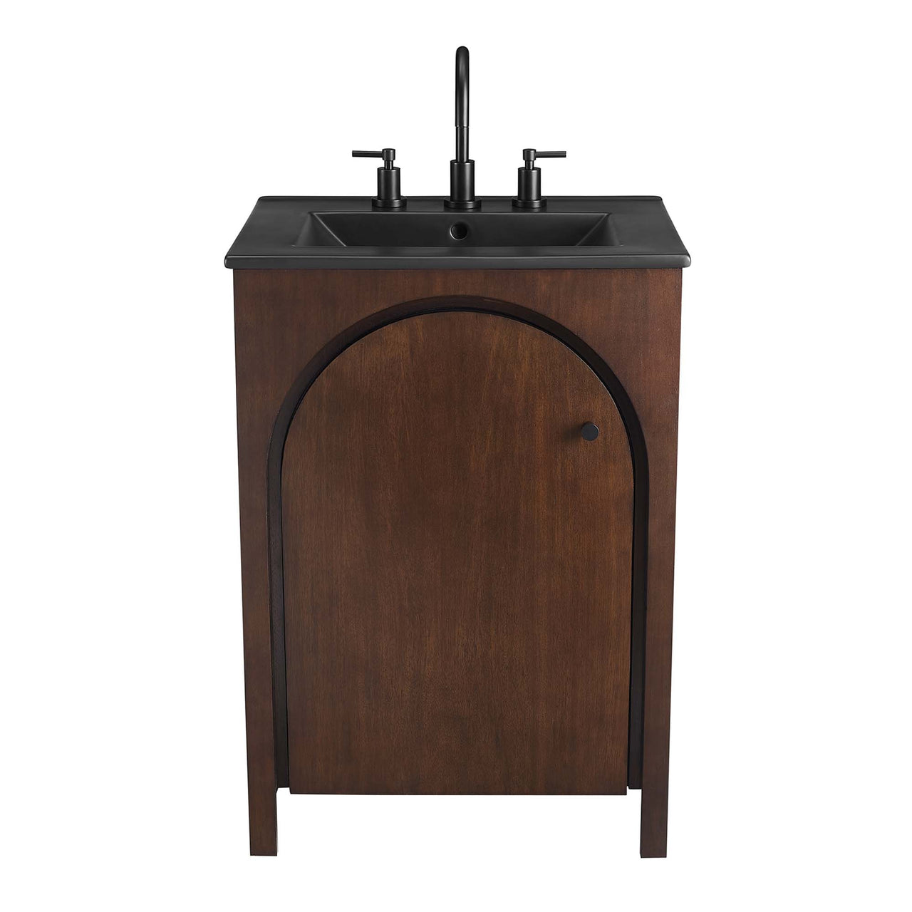 Revina Arched Vanity Unit, Small, Walnut & Black