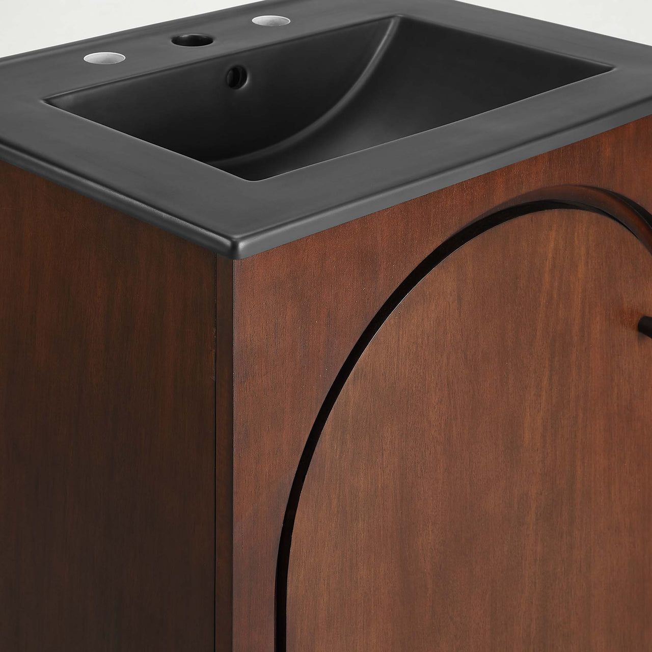 Revina Arched Vanity Unit, Small, Walnut & Black