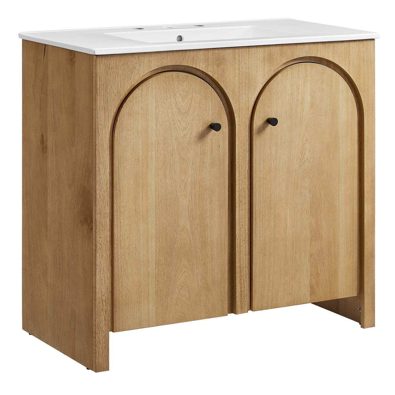 Revina Arched Vanity Unit, Large, Oak & White