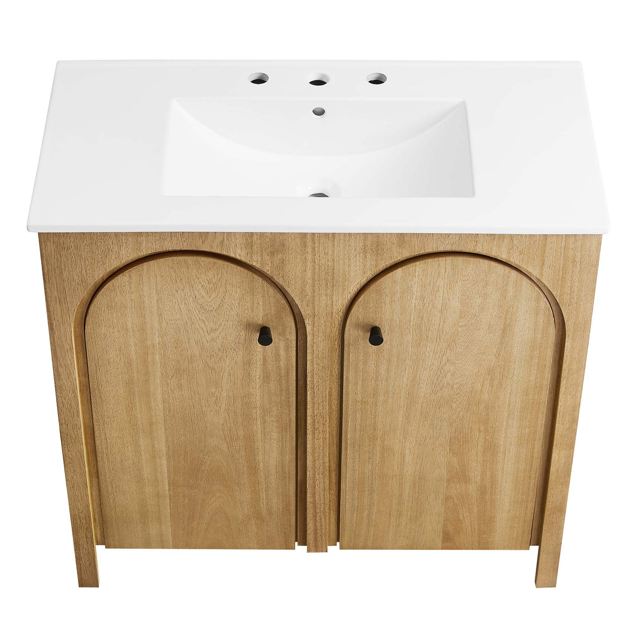 Revina Arched Vanity Unit, Large, Oak & White