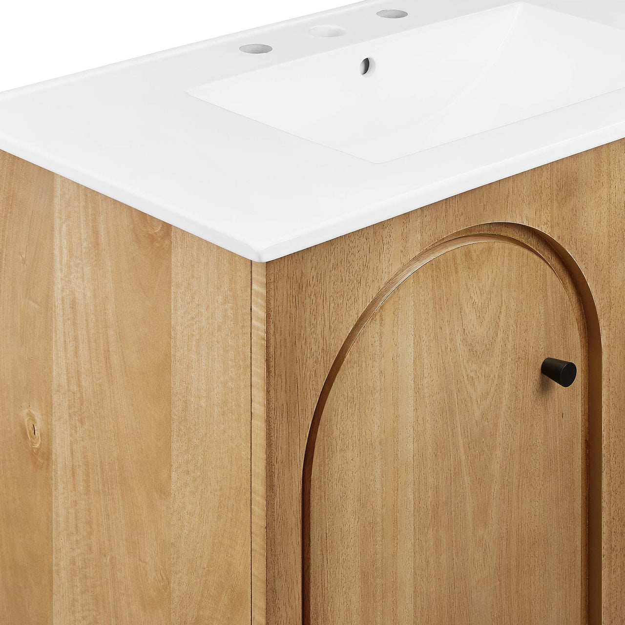 Revina Arched Vanity Unit, Large, Oak & White