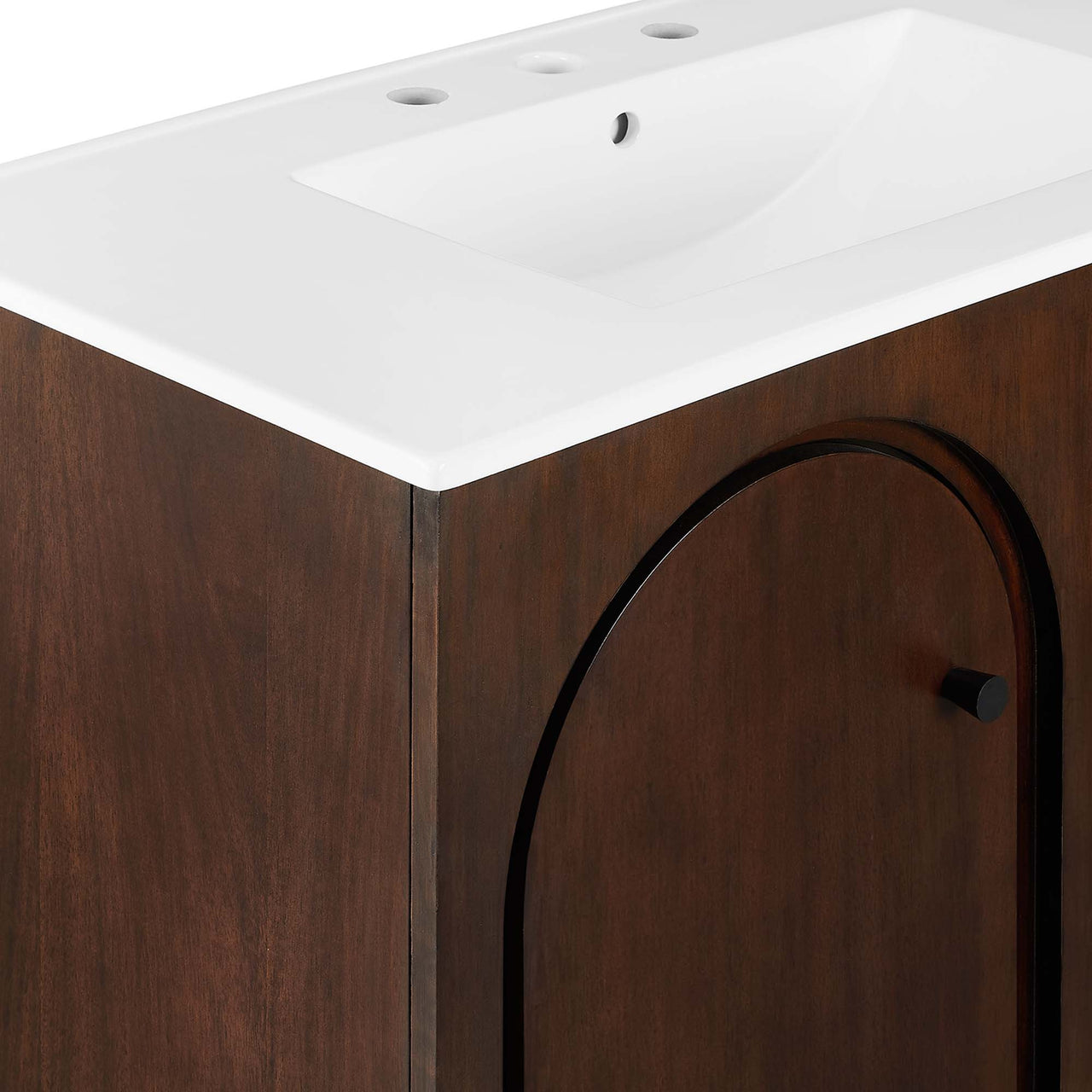 Revina Arched Vanity Unit, Large, Walnut & White