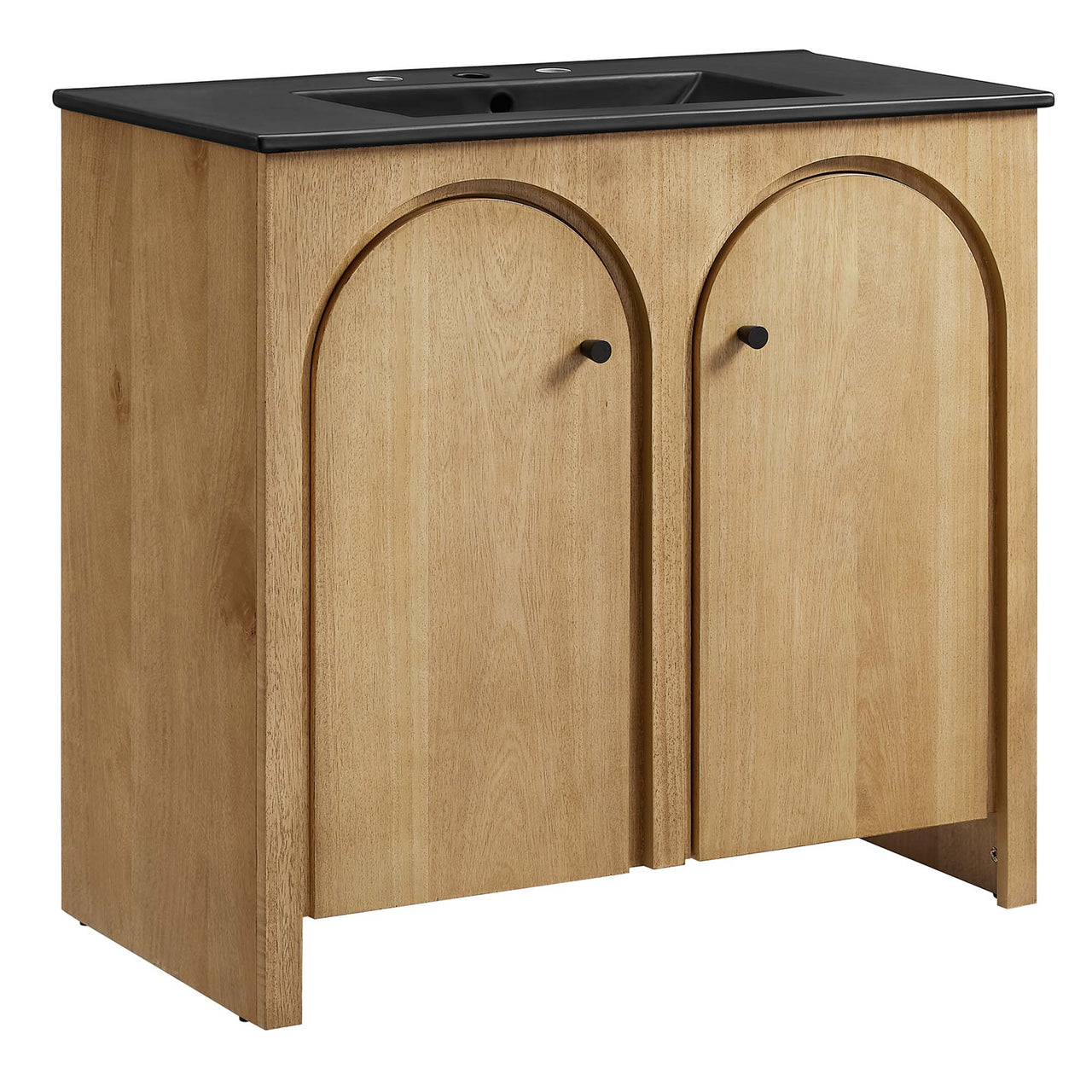 Revina Arched Vanity Unit, Large, Oak & Black