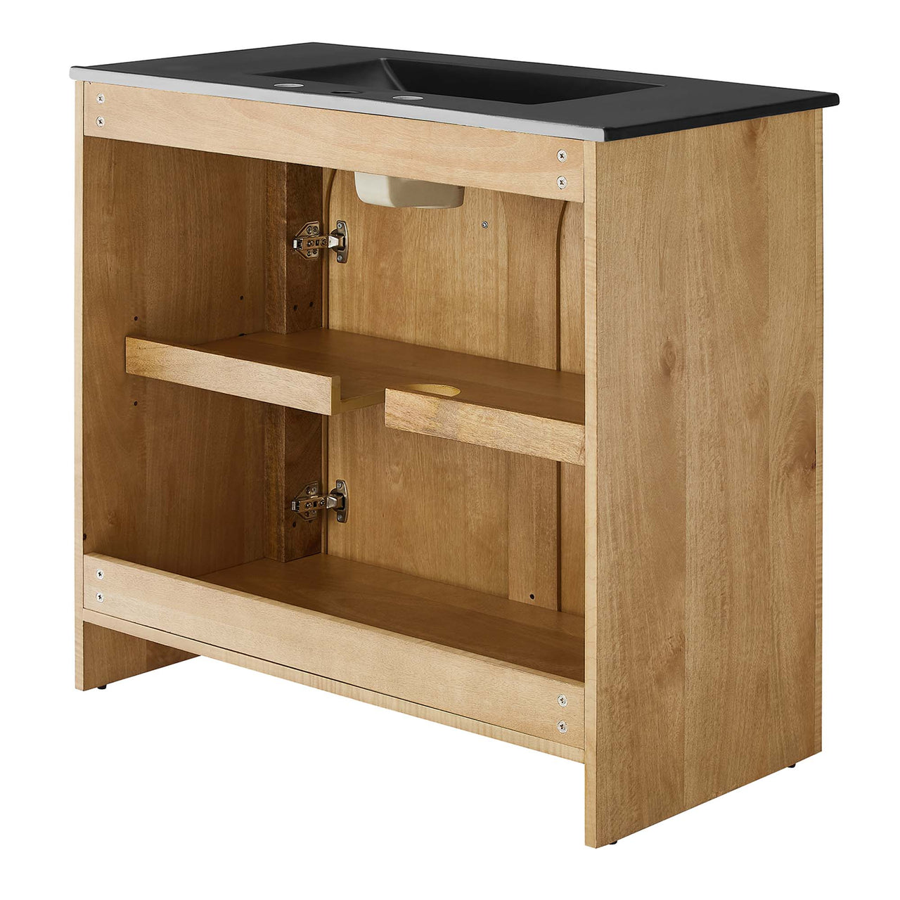 Revina Arched Vanity Unit, Large, Oak & Black