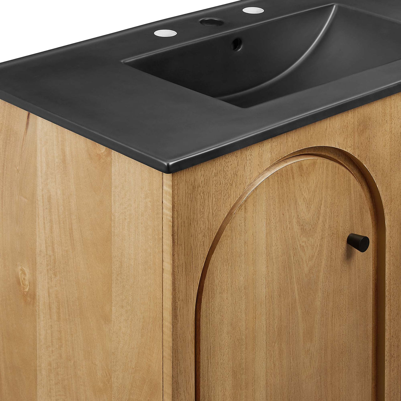 Revina Arched Vanity Unit, Large, Oak & Black
