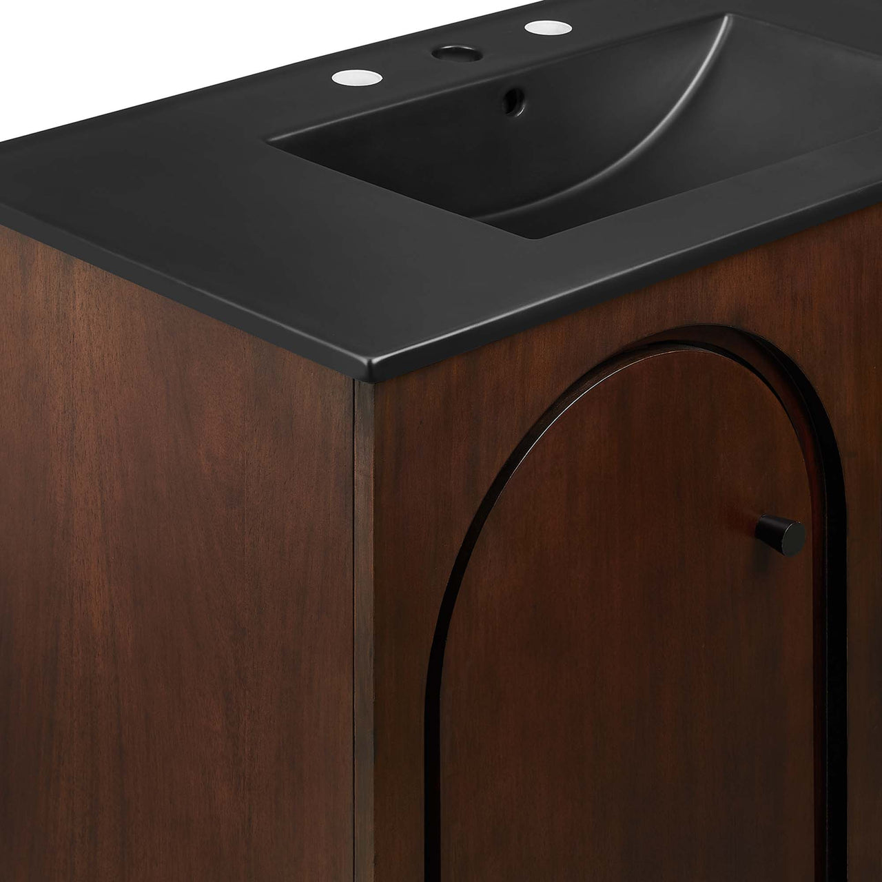 Revina Arched Vanity Unit, Large, Walnut & Black