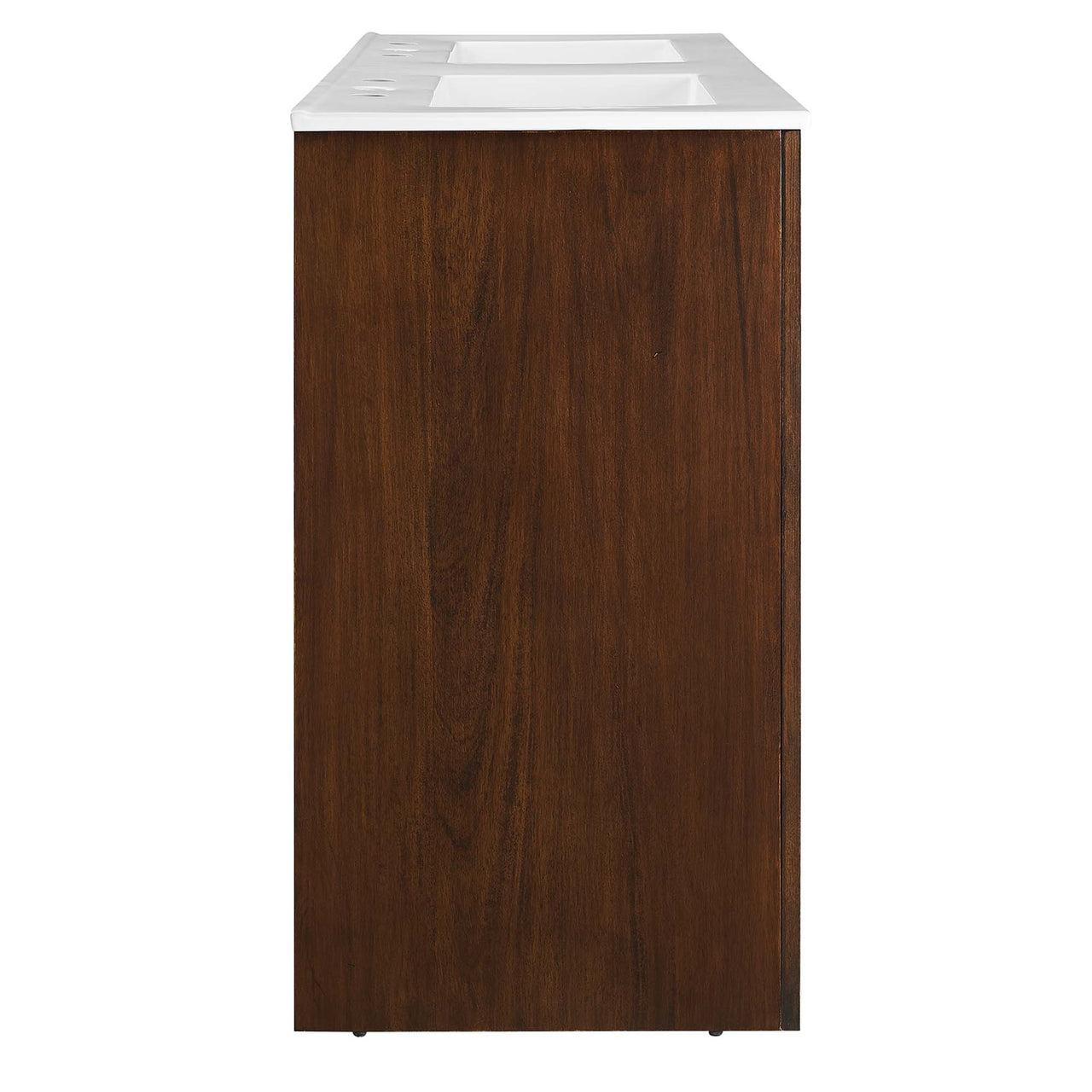 Revina Arched Double Sink Vanity Unit, Extra Large, Walnut & White