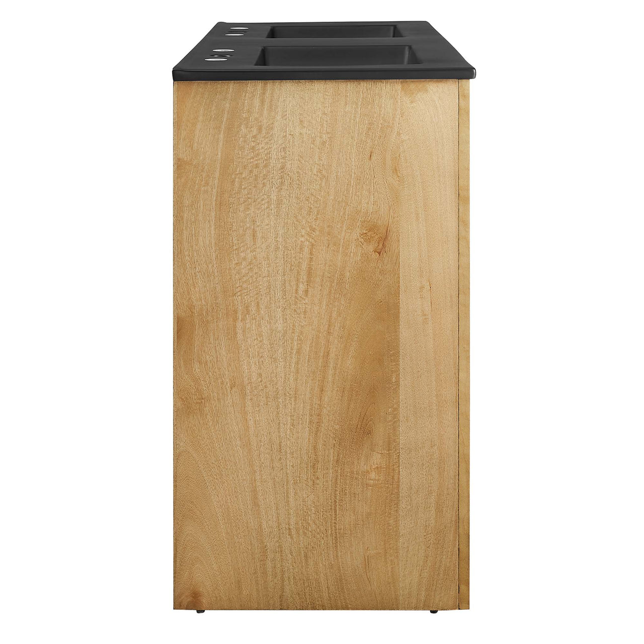 Revina Arched Double Sink Vanity Unit, Extra Large, Oak & Black