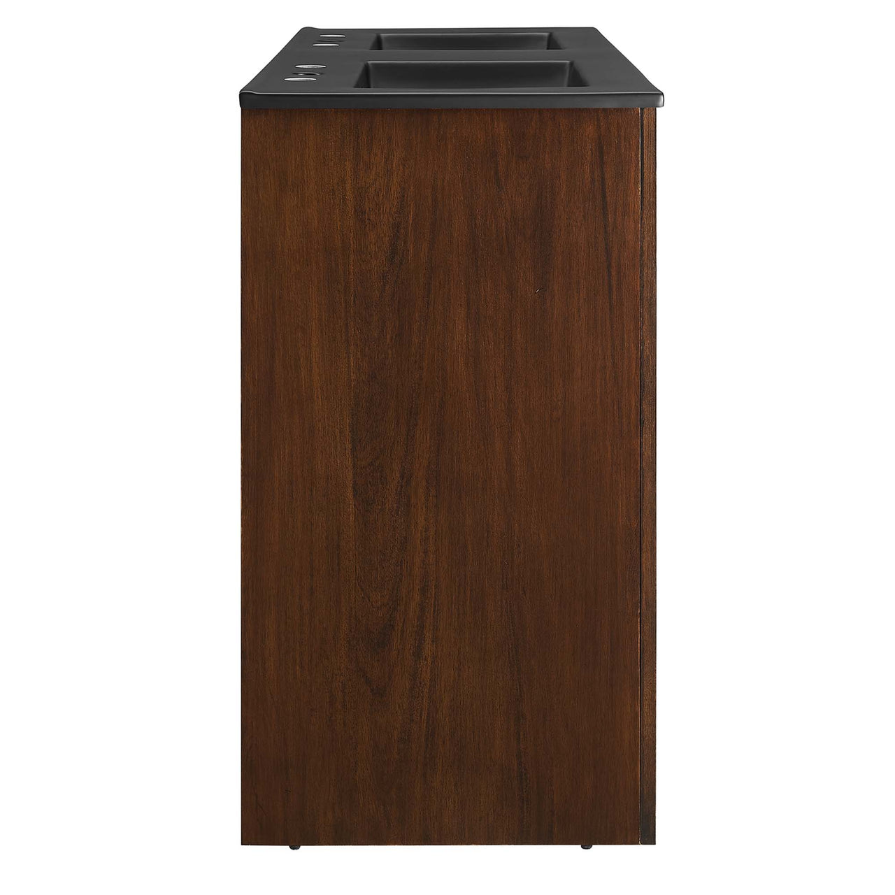 Revina Arched Double Sink Vanity Unit, Extra Large, Walnut & Black