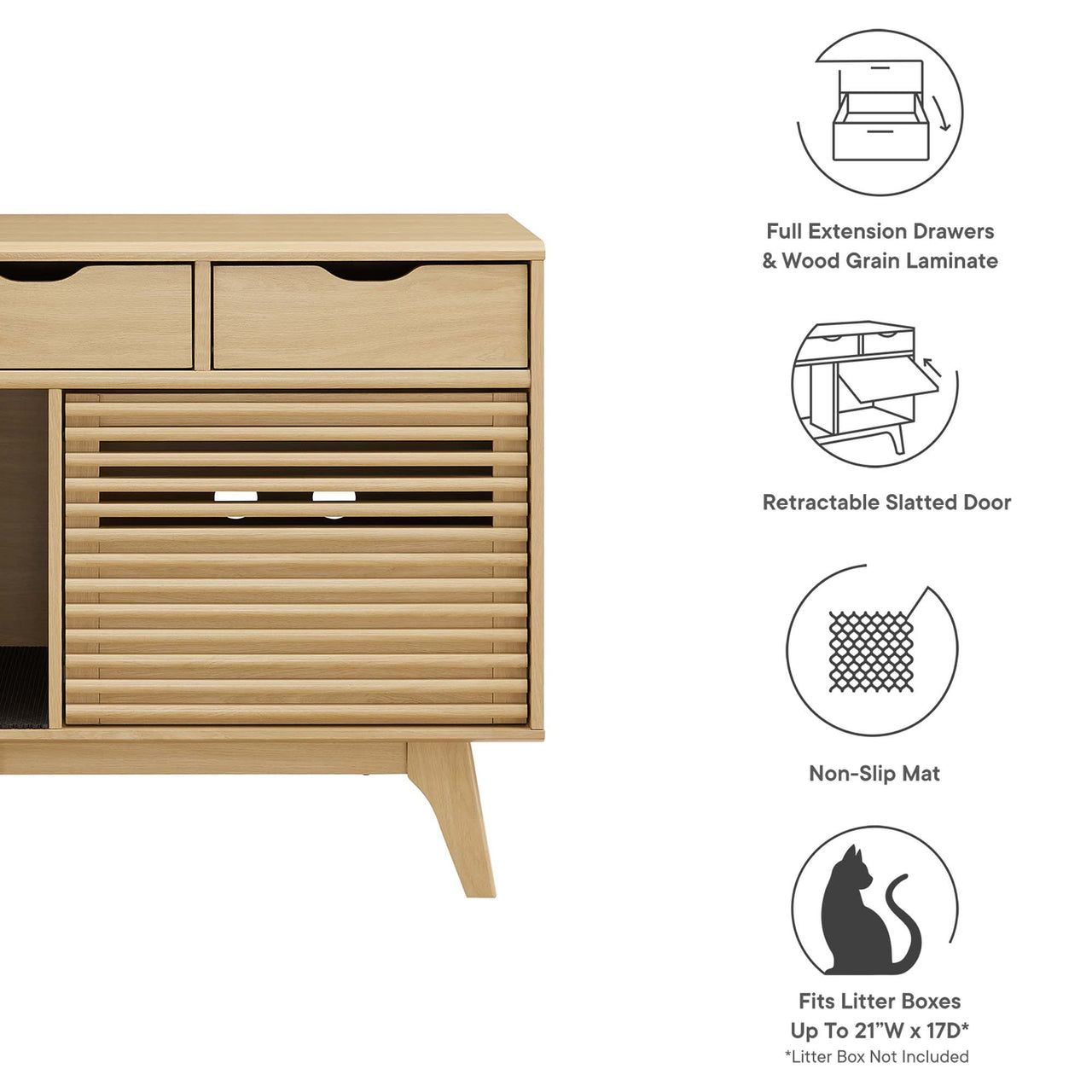 Ventra Cat Cabinet, Oak