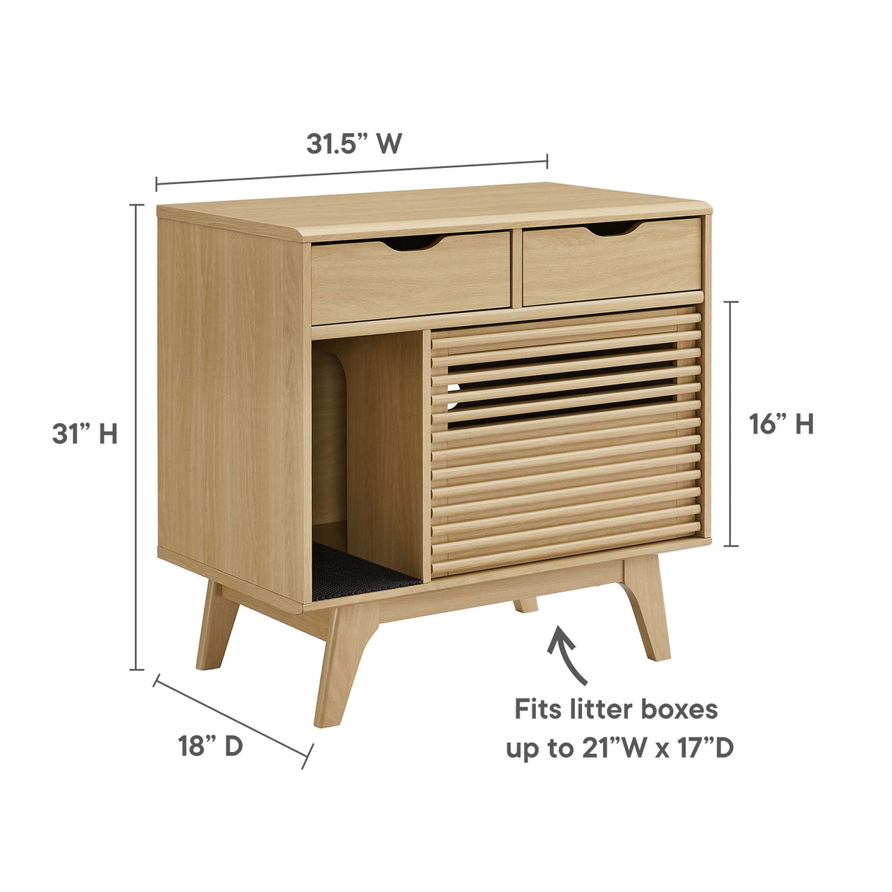 Ventra Cat Cabinet, Oak