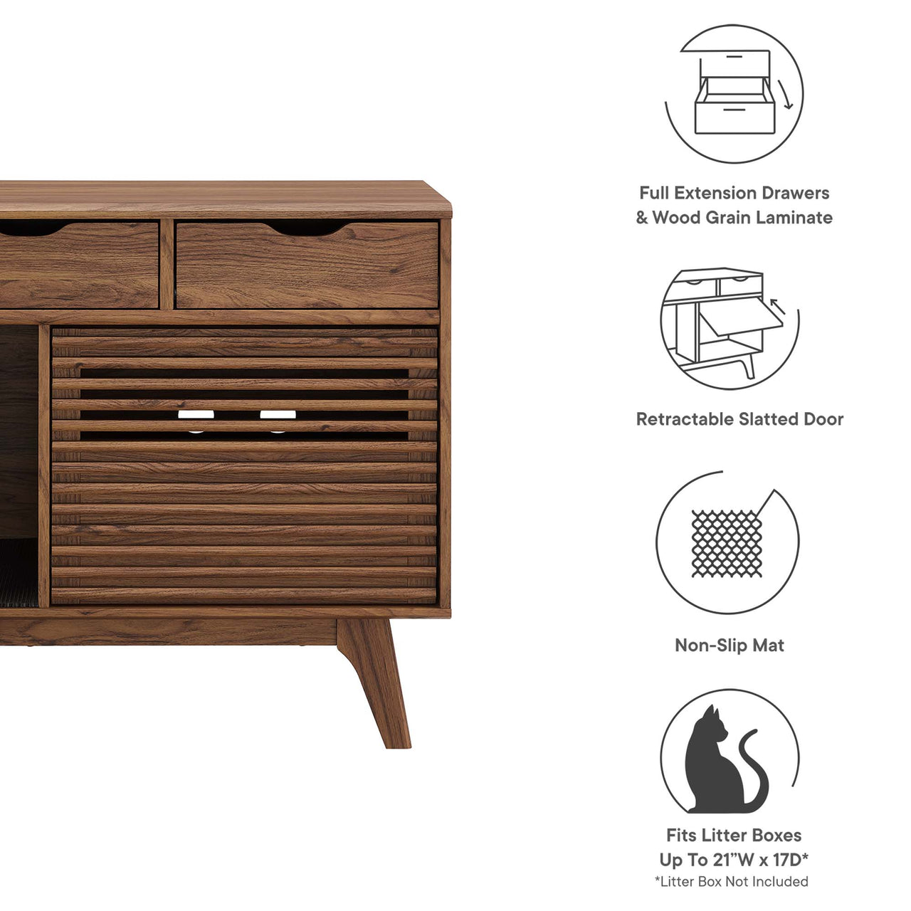 Ventra Cat Cabinet, Walnut