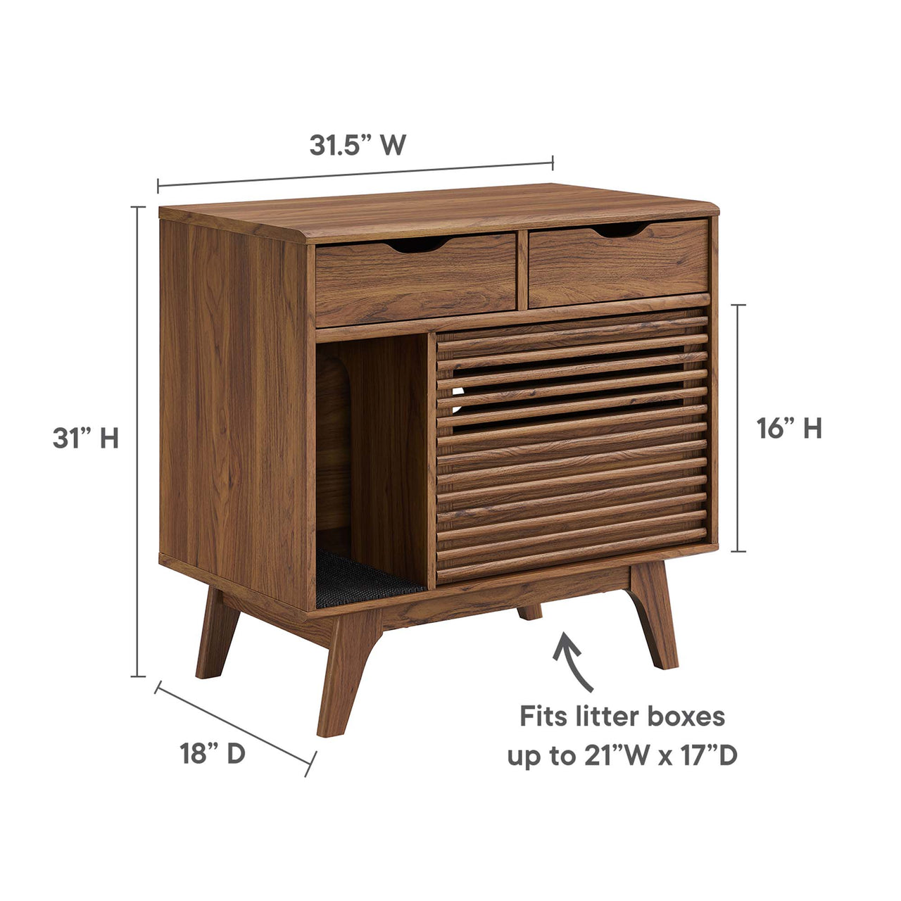 Ventra Cat Cabinet, Walnut