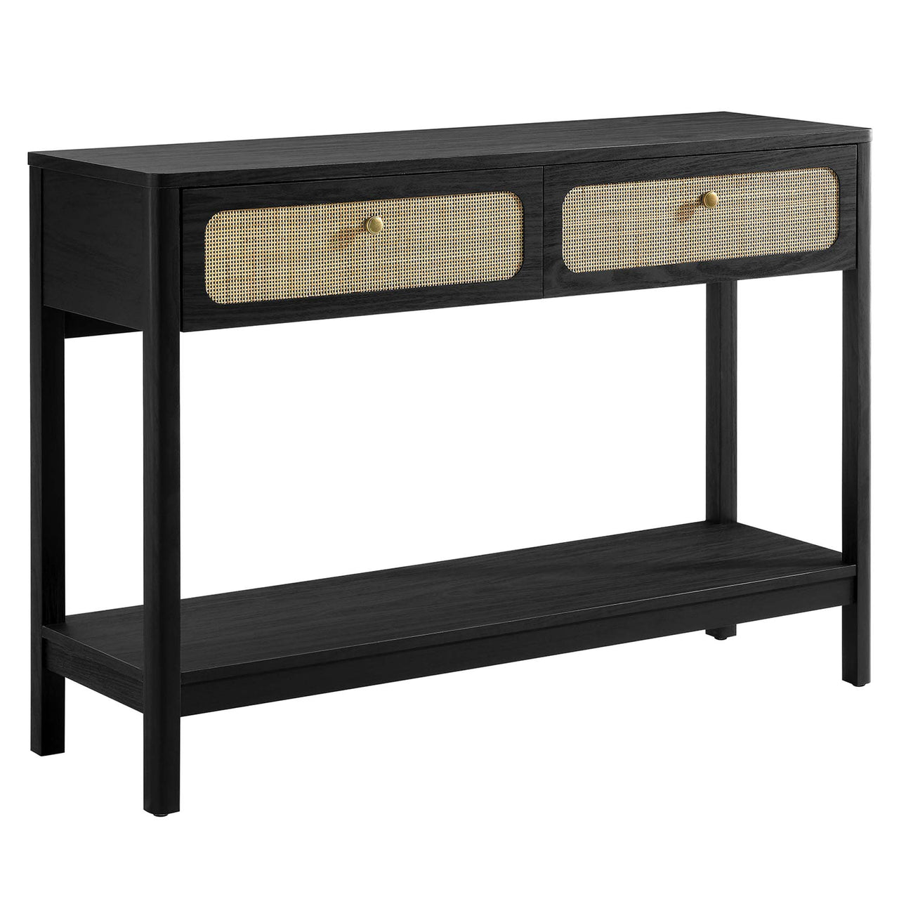 Calden Wood Entryway Console Table, Black