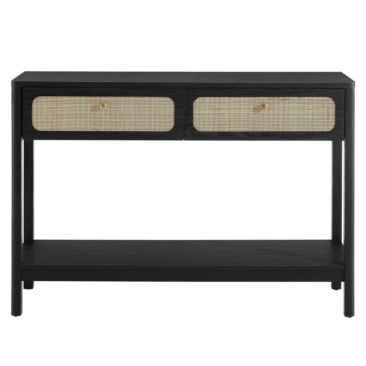 Calden Wood Entryway Console Table, Black