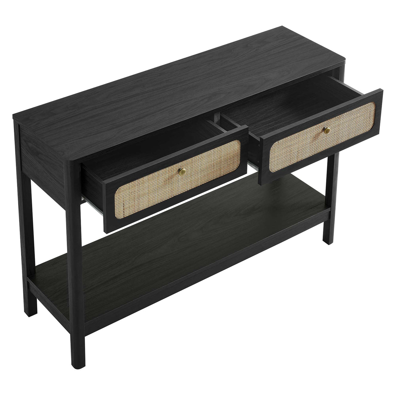 Calden Wood Entryway Console Table, Black