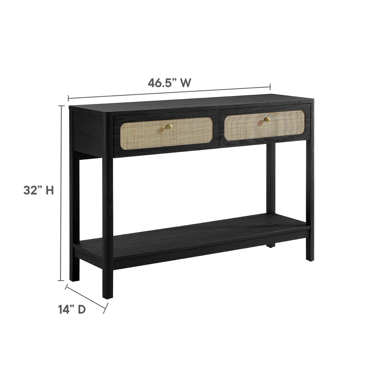 Calden Wood Entryway Console Table, Black