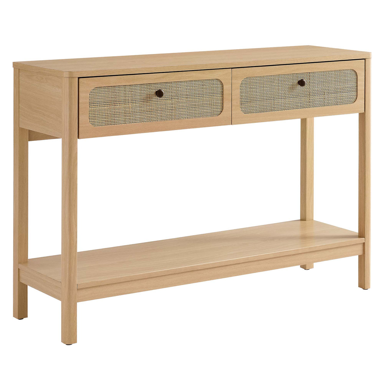 Calden Wood Entryway Console Table, Oak