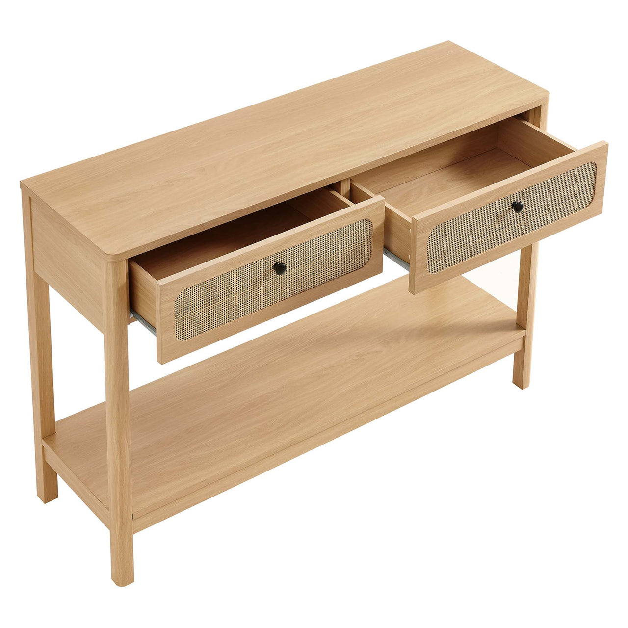Calden Wood Entryway Console Table, Oak