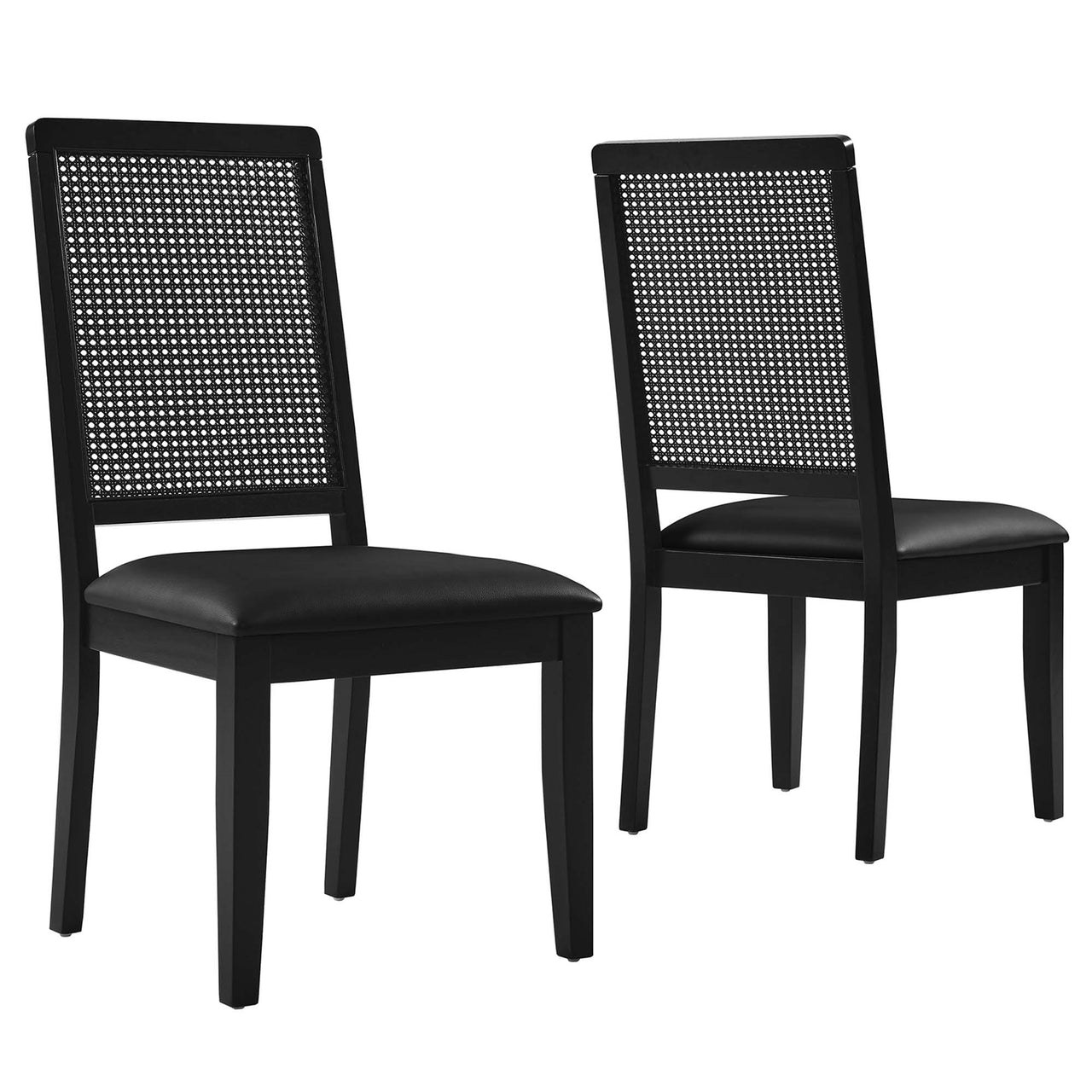 Thorne Upholstered Eco-Leather Dining Chair Set of 2, Black