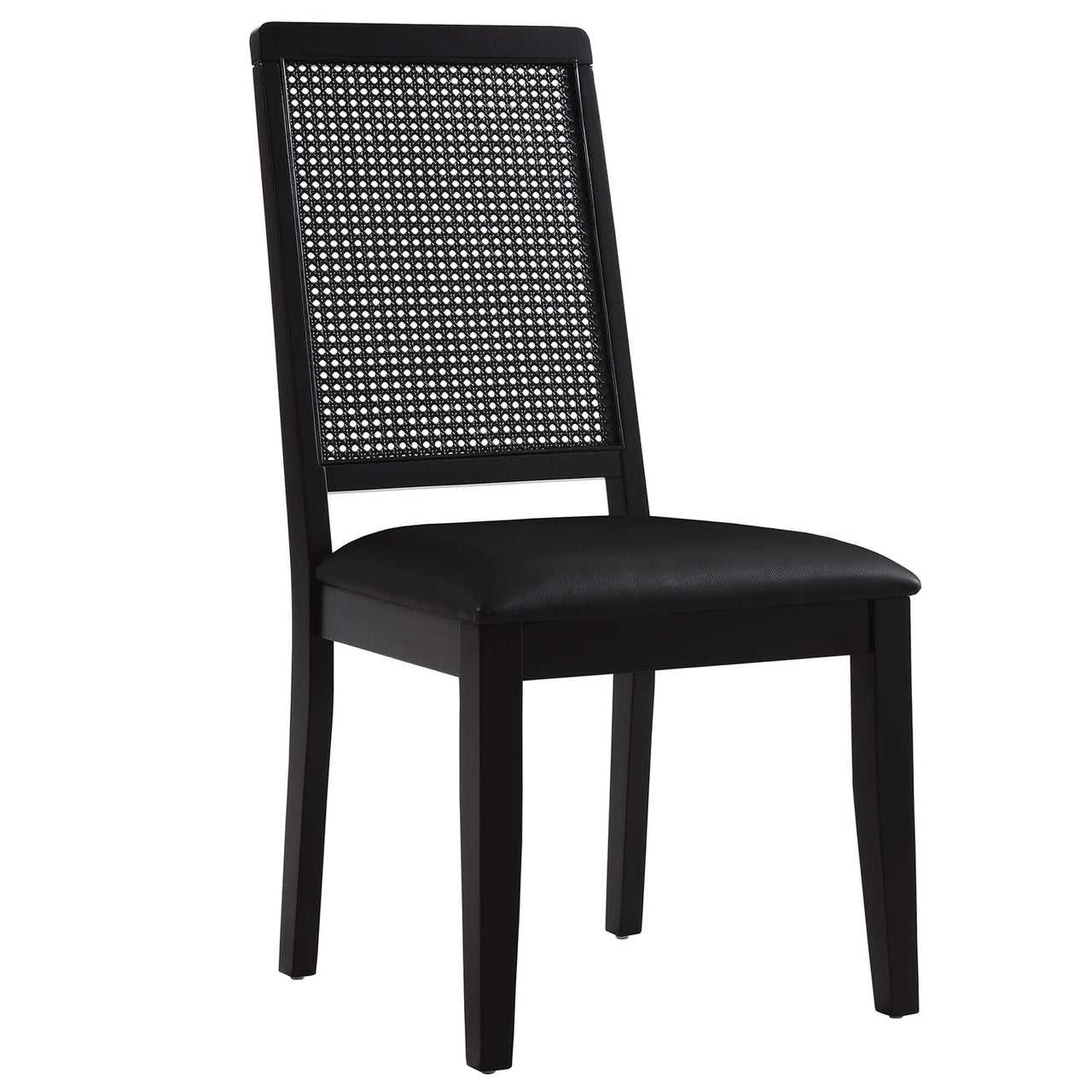 Thorne Upholstered Eco-Leather Dining Chair Set of 2, Black