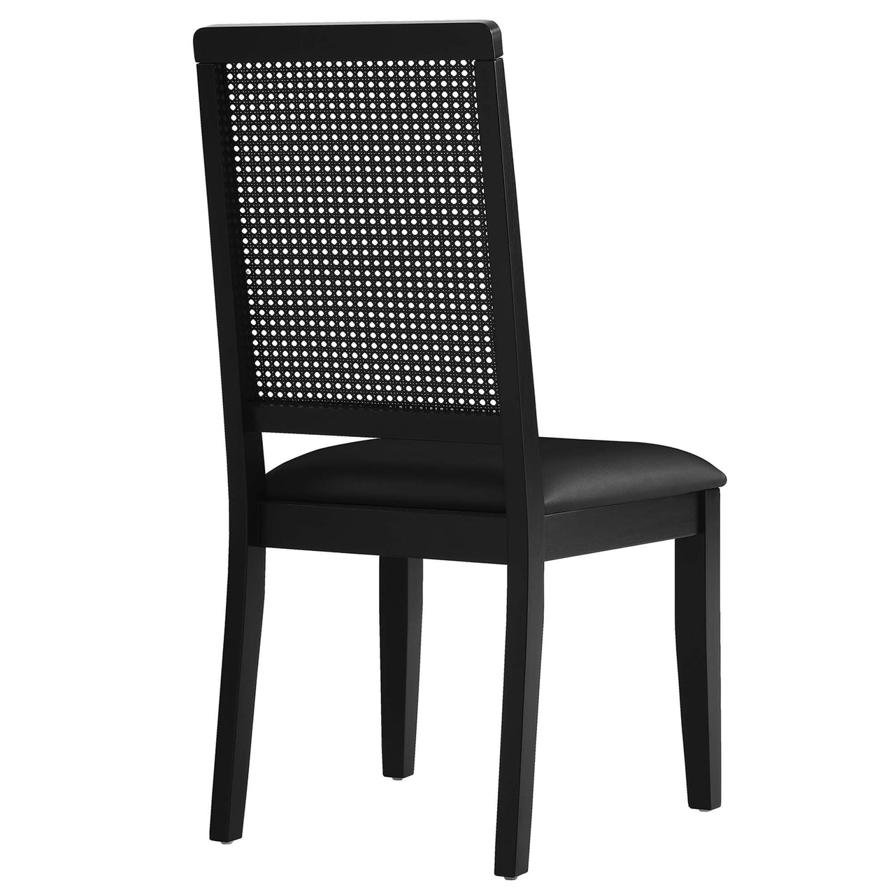 Thorne Upholstered Eco-Leather Dining Chair Set of 2, Black