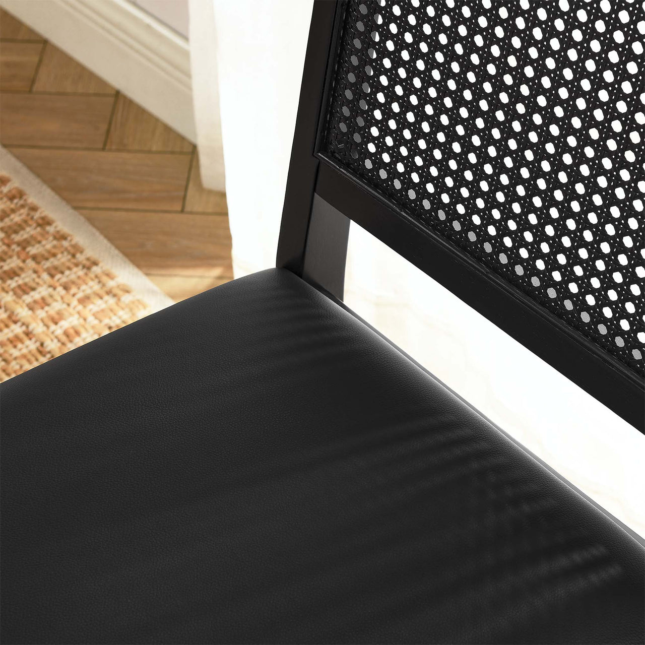 Thorne Upholstered Eco-Leather Dining Chair Set of 2, Black