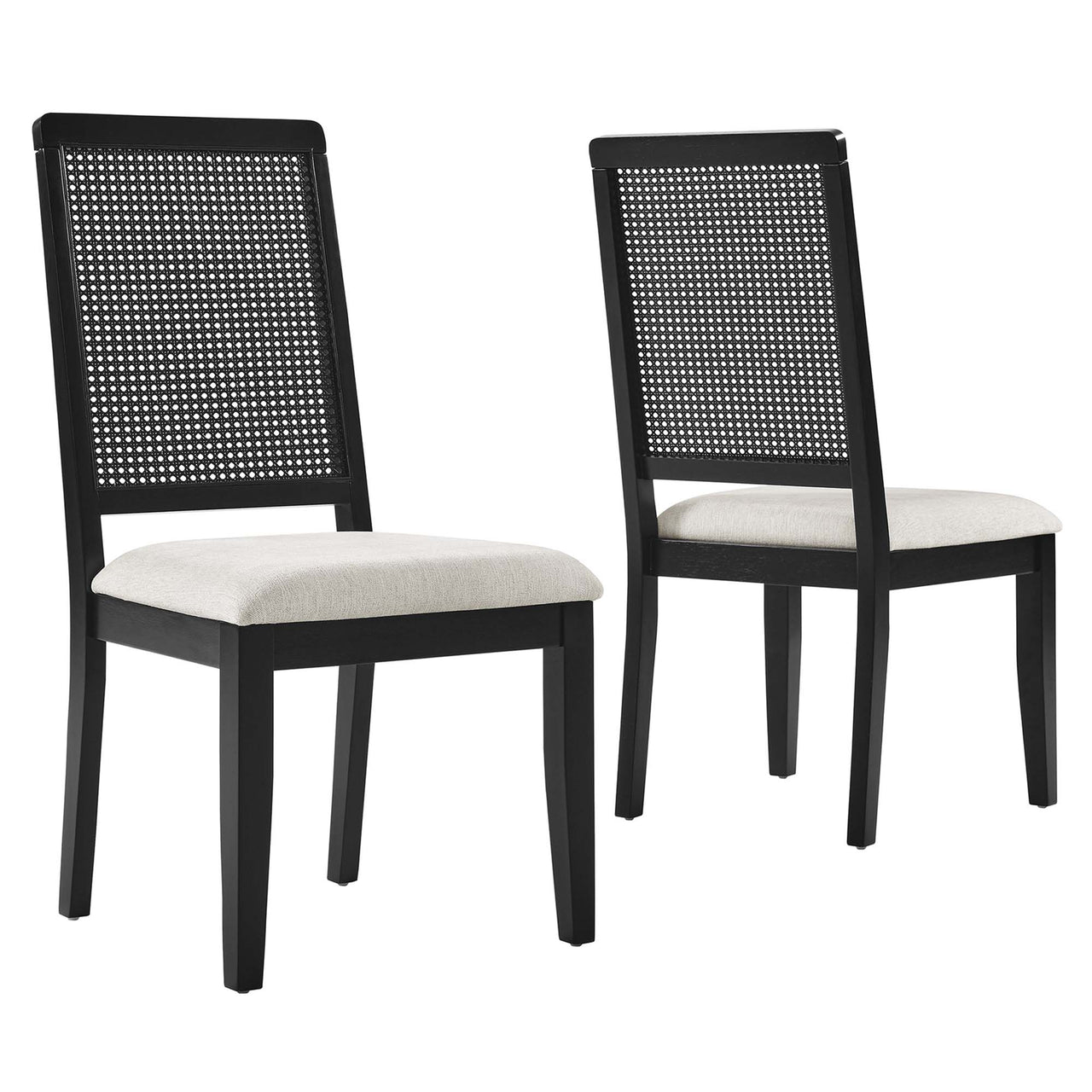 Thorne Upholstered Dining Chair Set of 2, Black & Ivory
