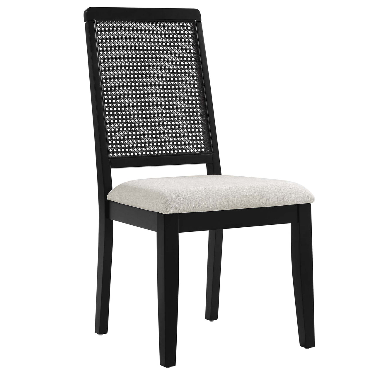 Thorne Upholstered Dining Chair Set of 2, Black & Ivory