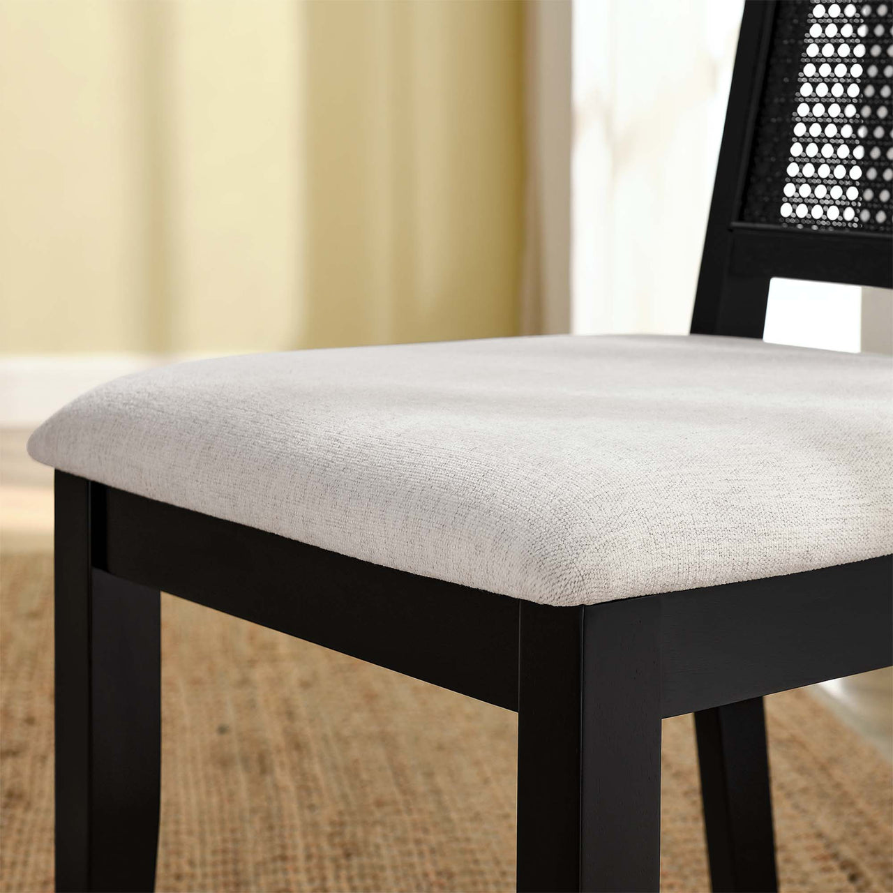 Thorne Upholstered Dining Chair Set of 2, Black & Ivory