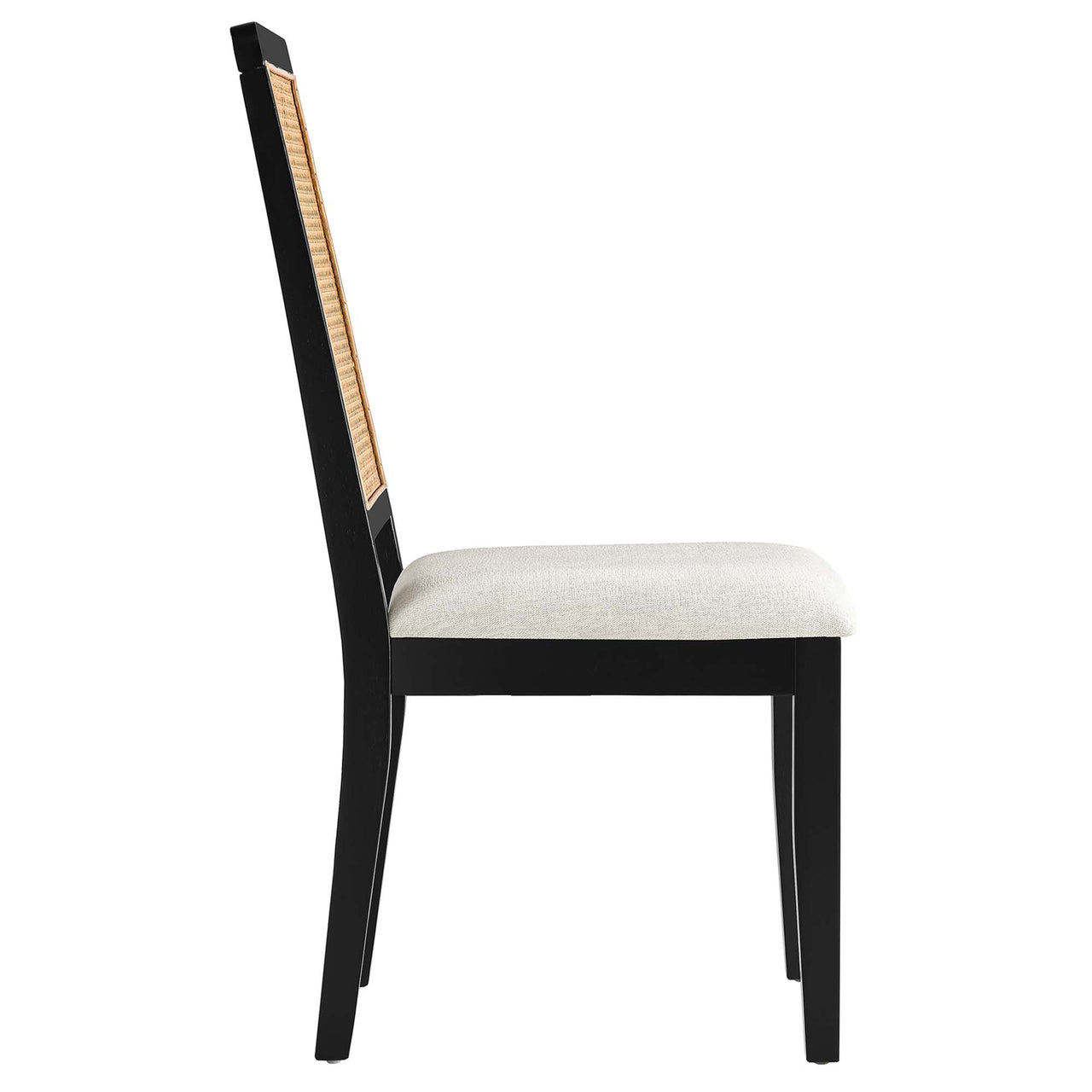 Thorne Upholstered Dining Chair Set of 2, Black & Natural Wood
