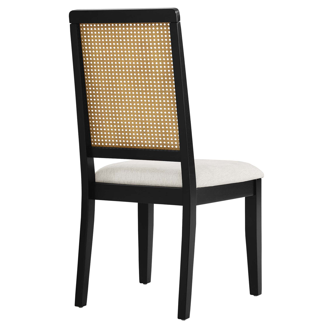Thorne Upholstered Dining Chair Set of 2, Black & Natural Wood