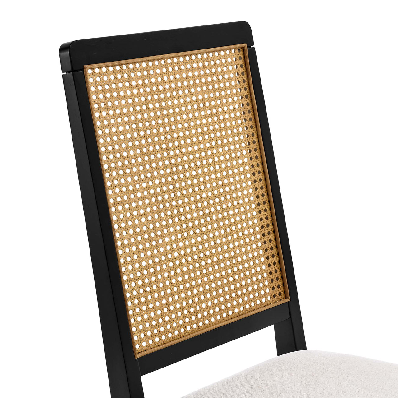 Thorne Upholstered Dining Chair Set of 2, Black & Natural Wood