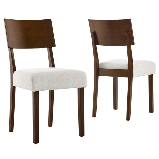 Ardenya Dining Chair Set of 2, Walnut & Ivory