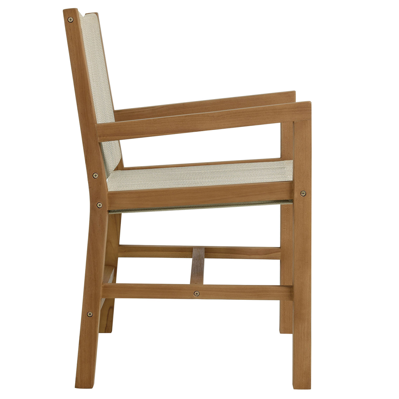 Alvierra Alfresco Teak and Rope Dining Armchairs Set of 2, Natural Wood