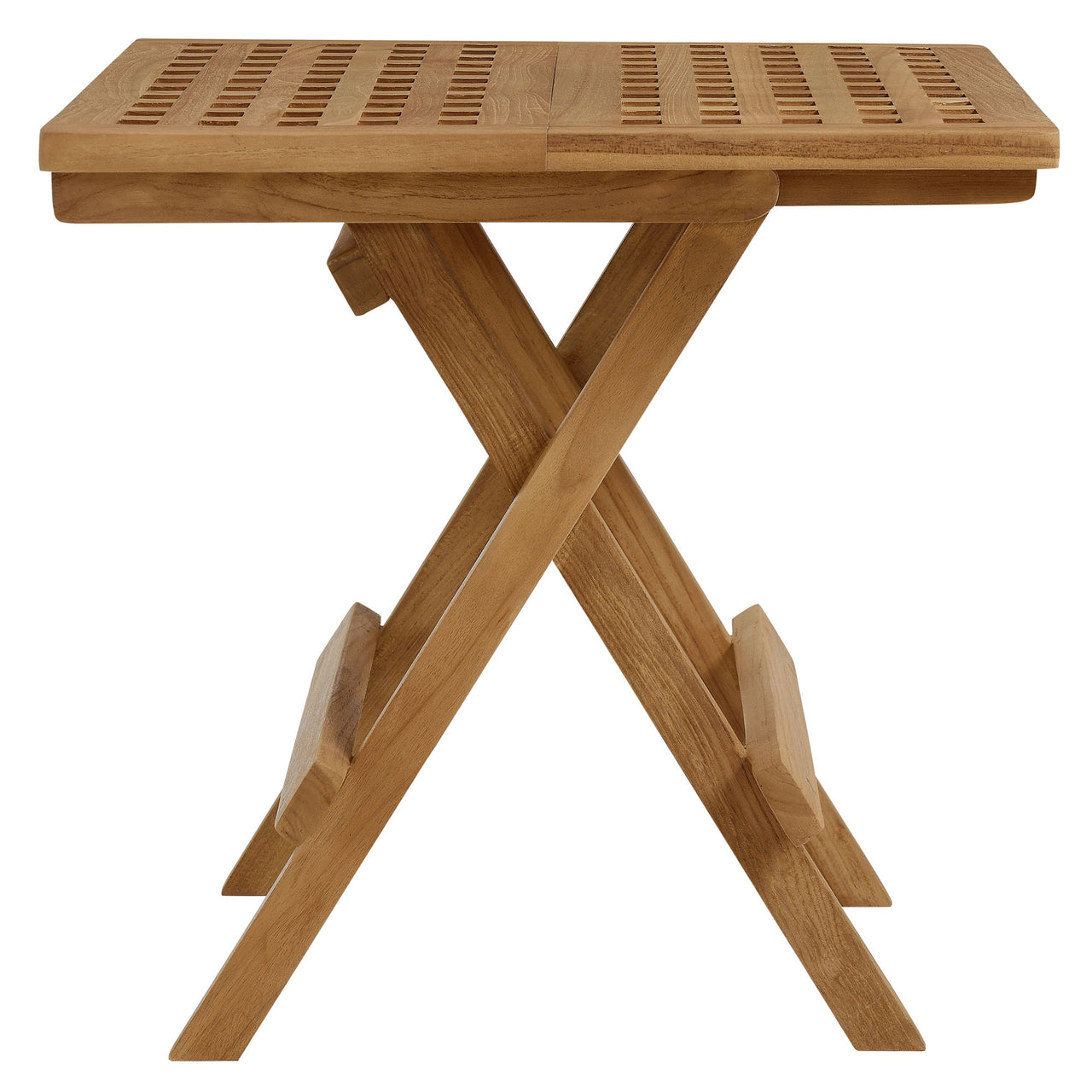 Alvierra 3-Piece Alfresco Teak and Rope Armchairs with Folding Side Table, Natural Wood & Black