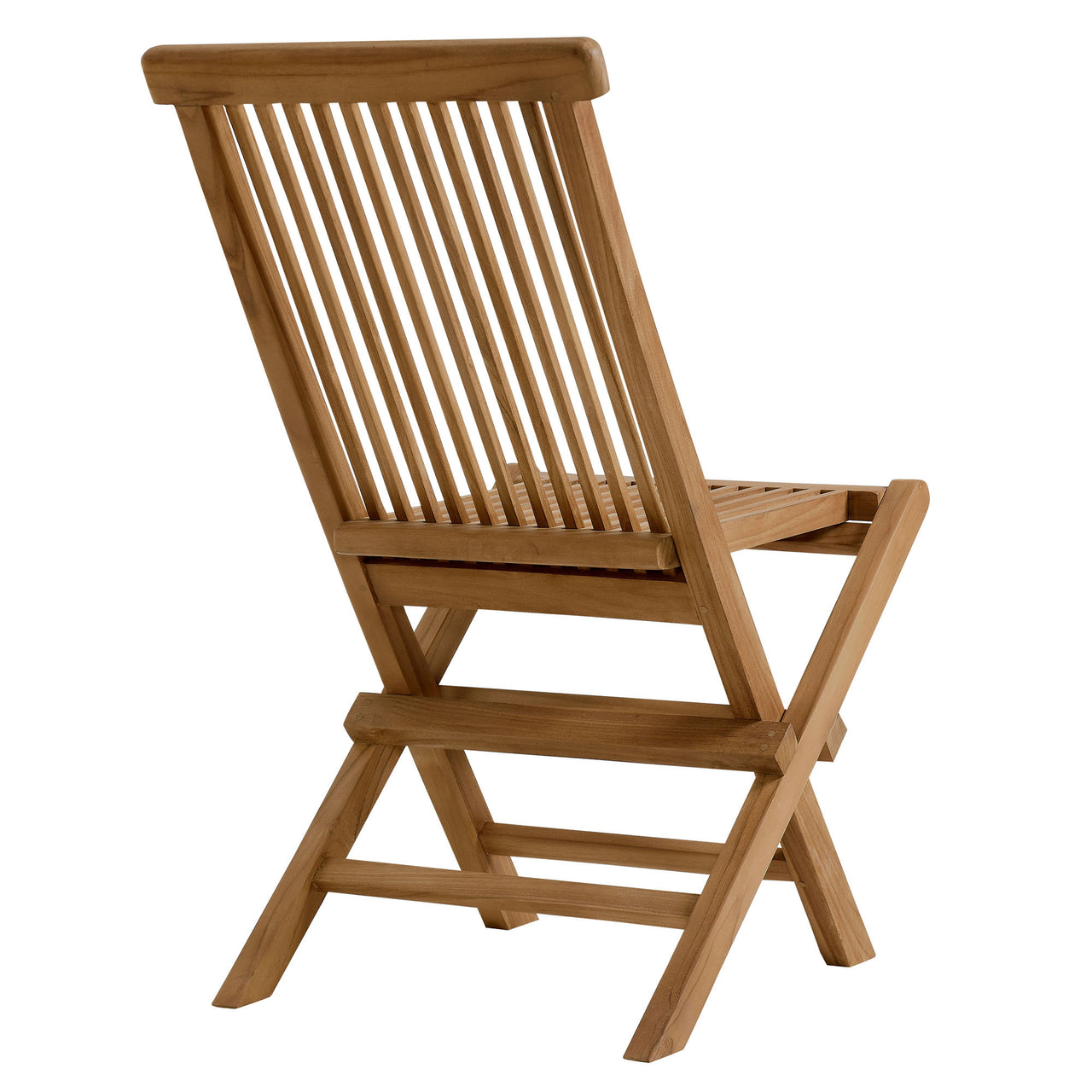 Alvierra Alfresco Teak Folding Dining Chair Set of 4, Natural Wood