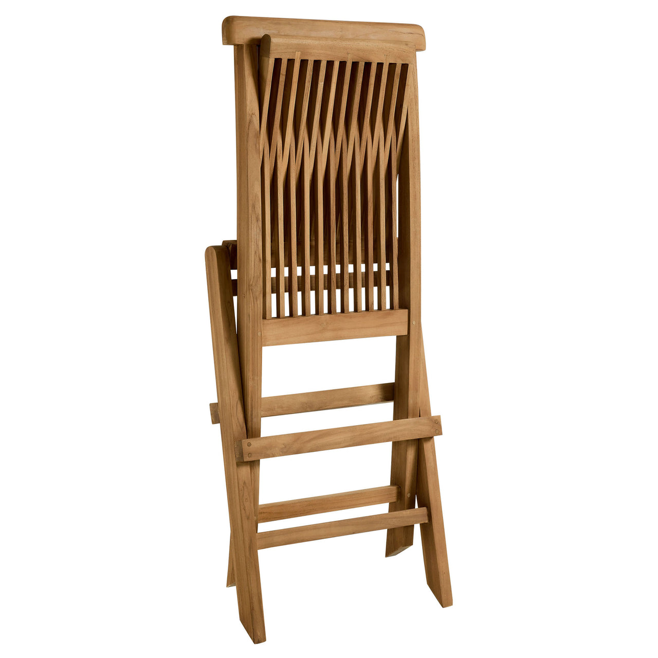 Alvierra Alfresco Teak Folding Dining Chair Set of 4, Natural Wood