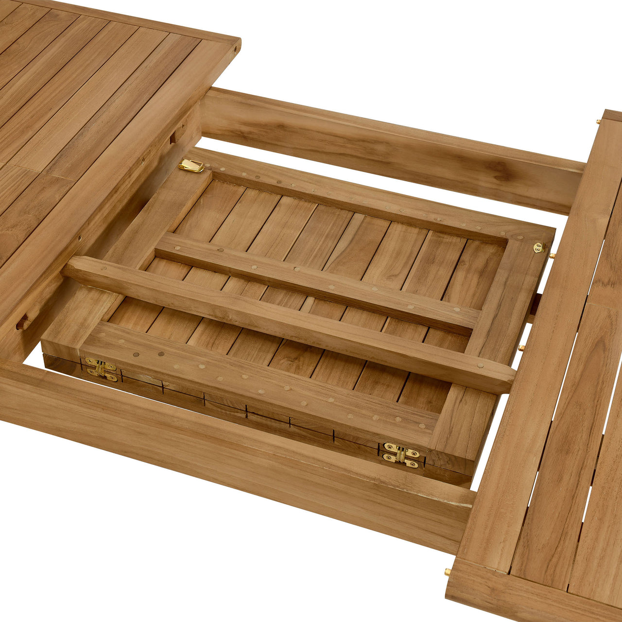 Alvierra Alfresco Teak Extendable Dining Table, Natural Wood