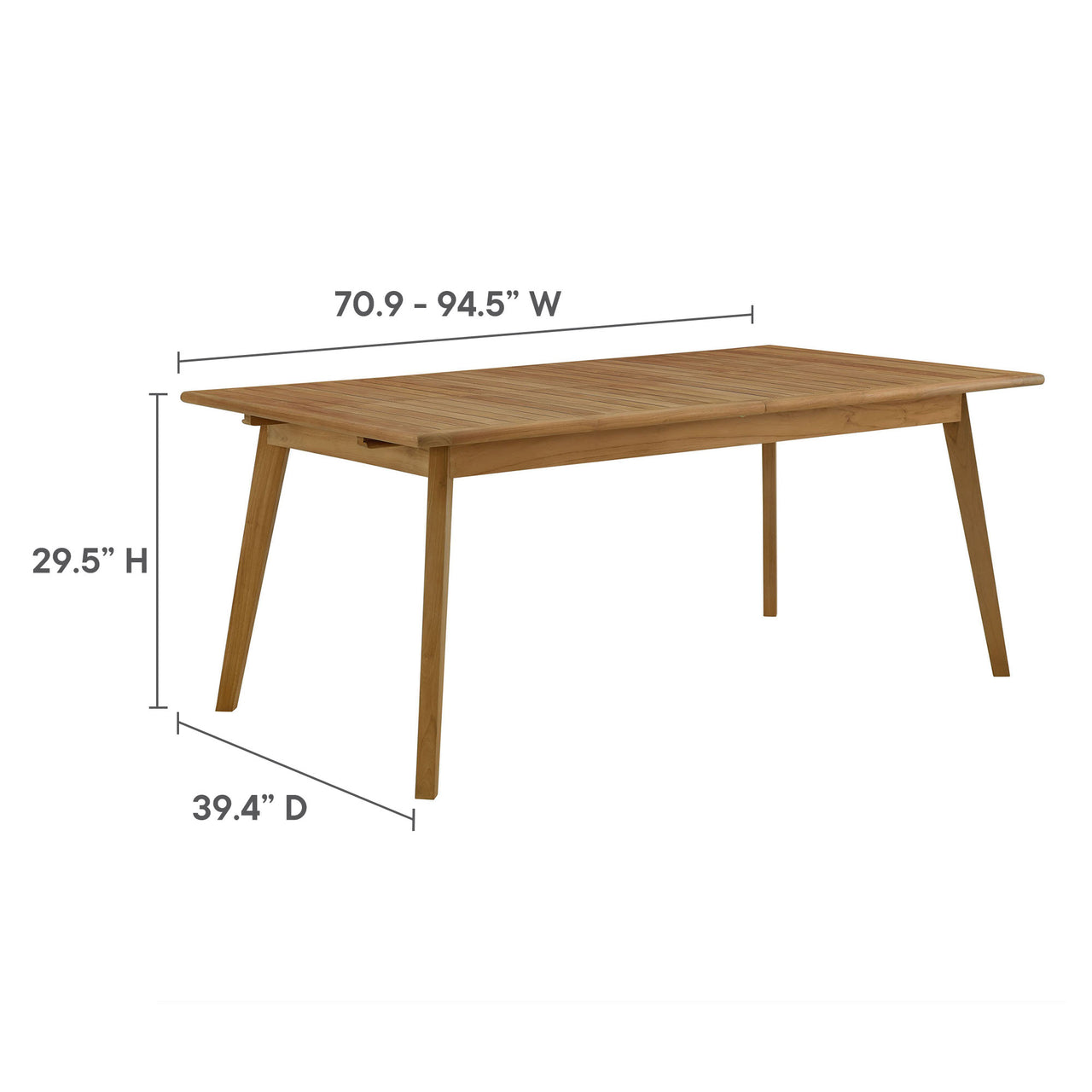 Alvierra Alfresco Teak Extendable Dining Table, Natural Wood