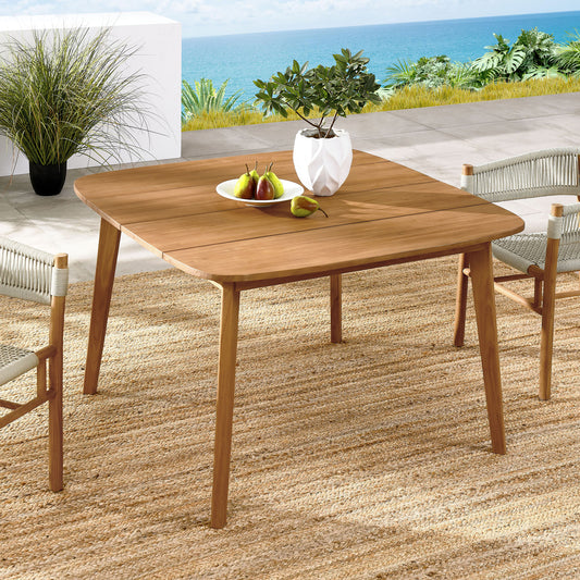 Alvierra Square Alfresco Teak Dining Table, Large, Natural Wood