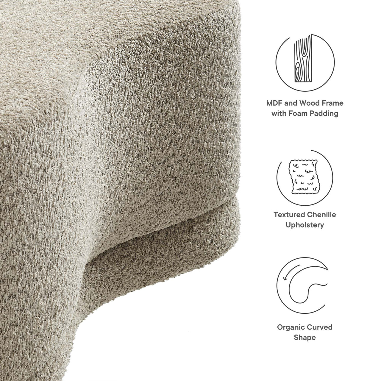 Nebular Ottoman Bench, Oat