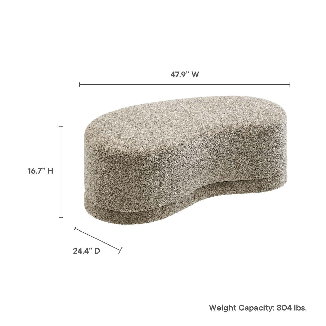 Nebular Ottoman Bench, Oat