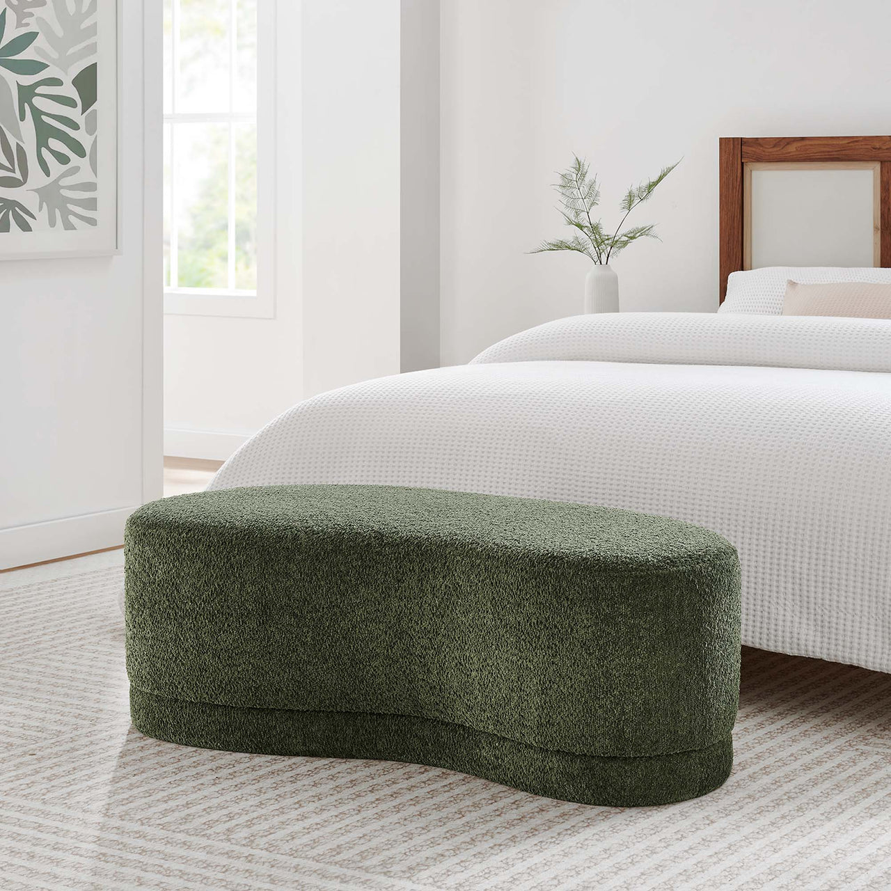 Nebular Ottoman Bench, Sage