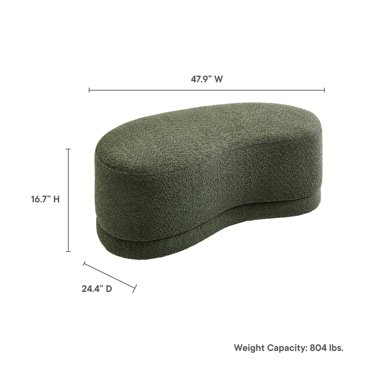 Nebular Ottoman Bench, Sage